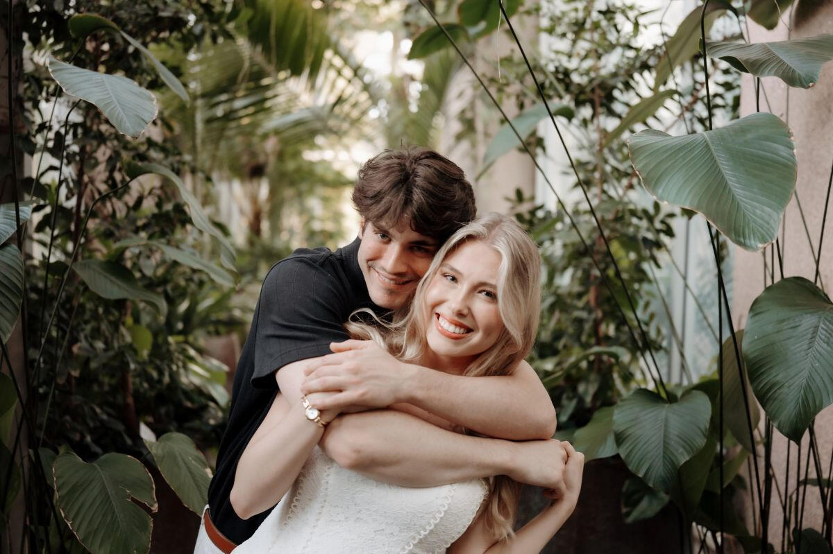 Celebrating our engagement Cole Blanchard and his fiance during their engagement photo shoot.