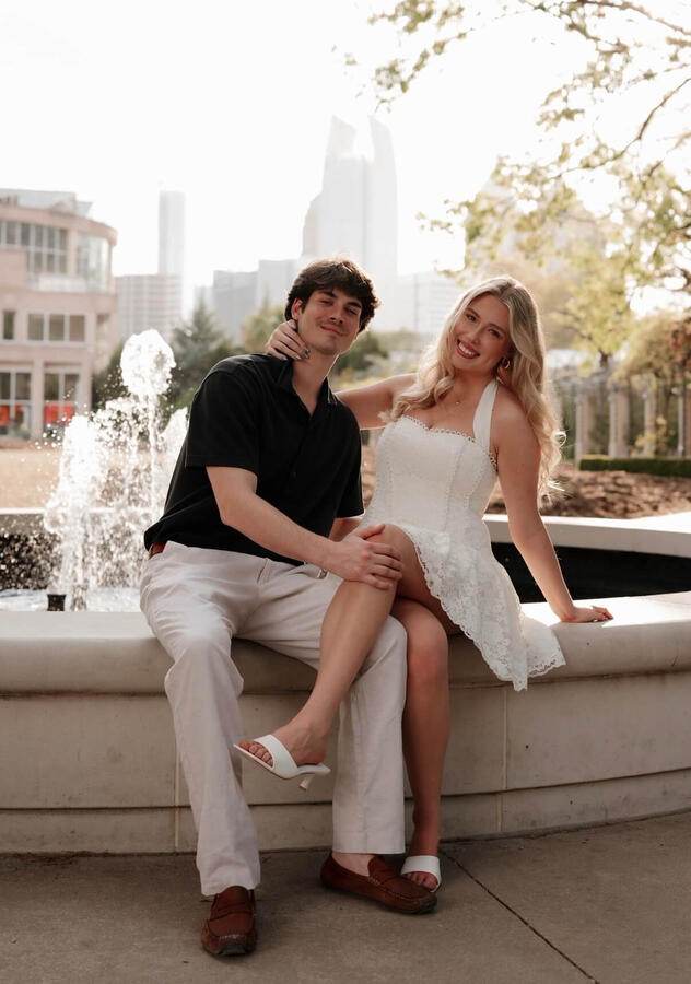 Celebrating our engagement Cole Blanchard and his fiance during their engagement photo shoot.