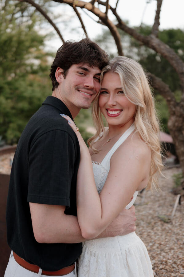 Celebrating our engagement Cole Blanchard and his fiance during their photography shoot.